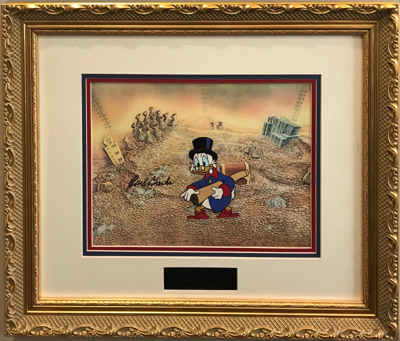 Original Walt Disney Production Cel from Duck Tales featuring Scrooge McDuck
