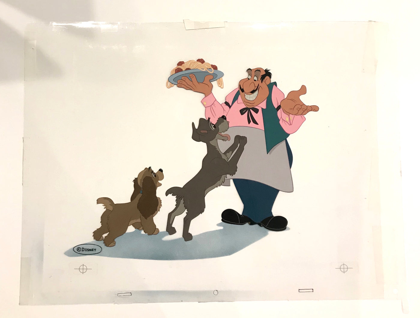 Original Walt Disney Two-Cel Setup on Custom Background from Lady and the Tramp