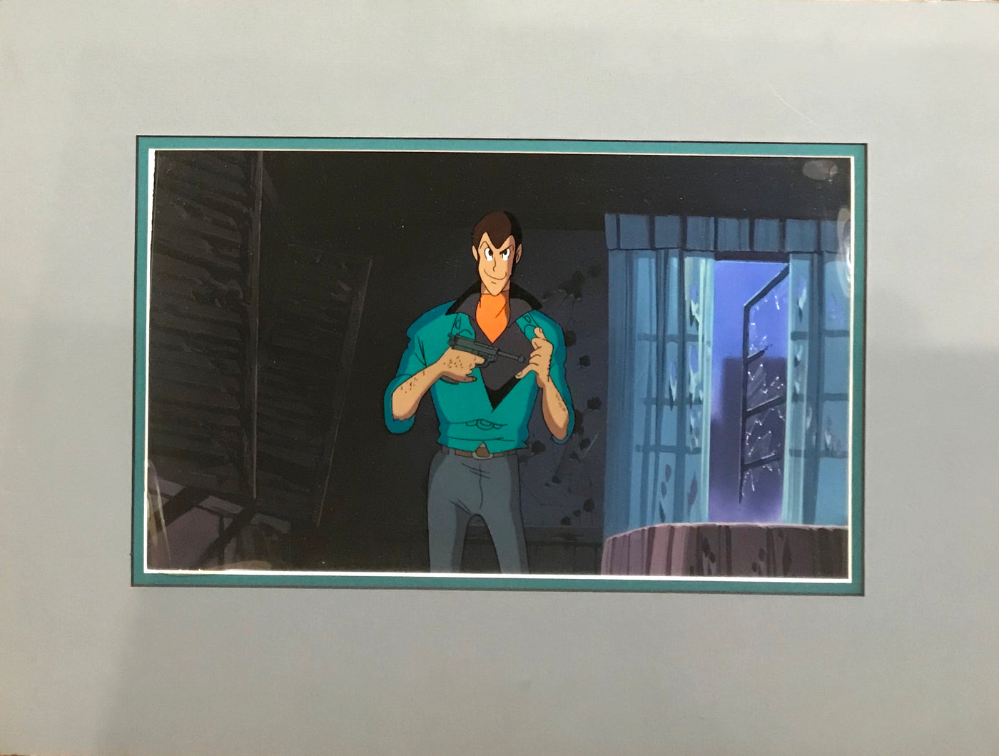 Lupin III Production Cel on Production Background