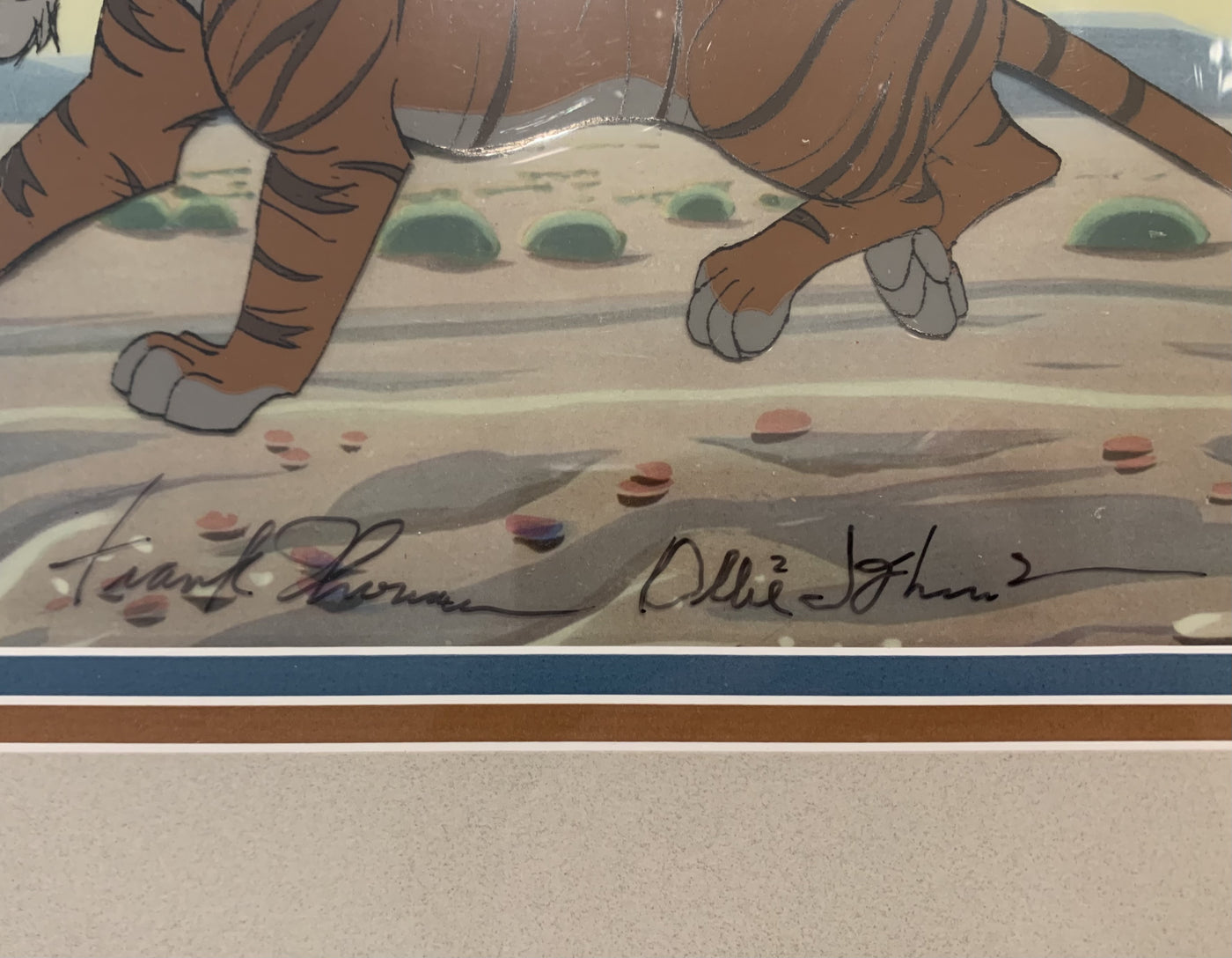 Original Walt Disney Production Cel from The Jungle Book featuring Shere Khan, Signed by Frank Thomas and Ollie Johnston