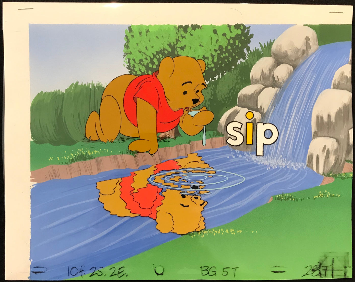 Original Walt Disney TV Production Cel featuring Winnie the Pooh