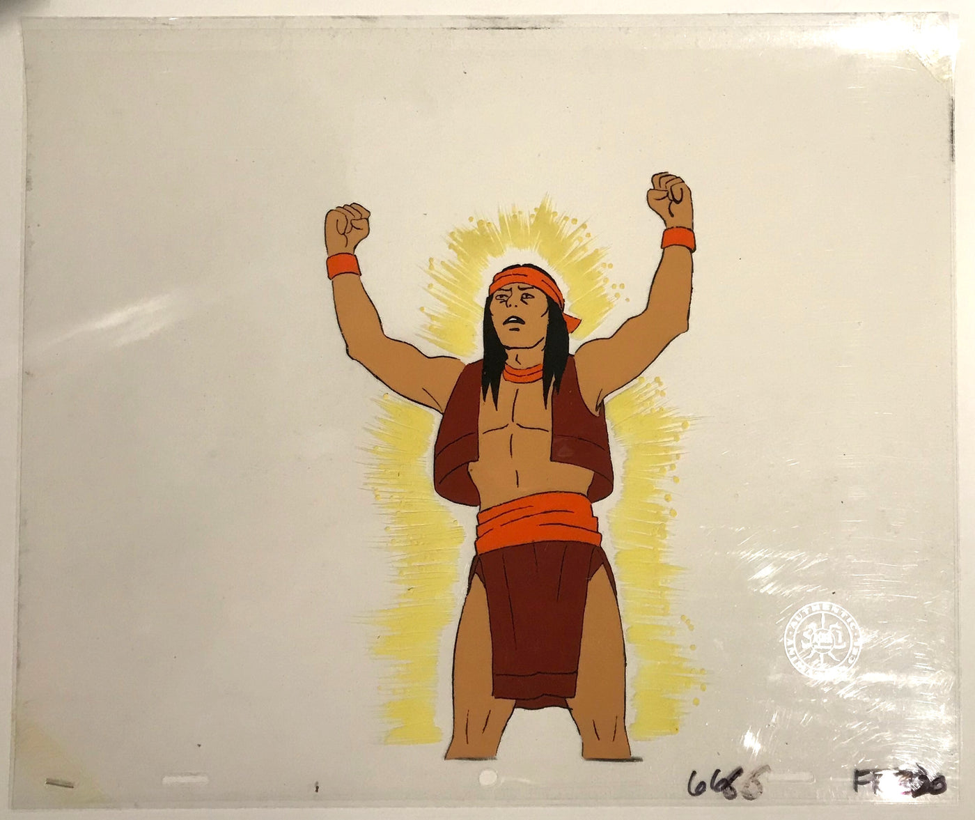 Hanna Barbera Production Cel from Super Friends featuring Apache Chief