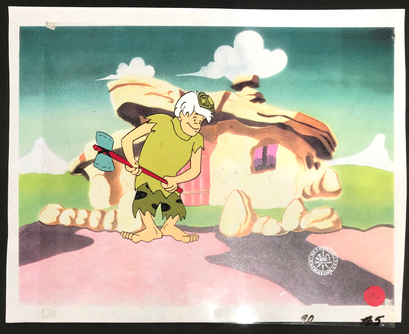 Hanna Barbera Production Cel from The Pebbles and Bamm-Bamm Show featuring Bamm-Bamm