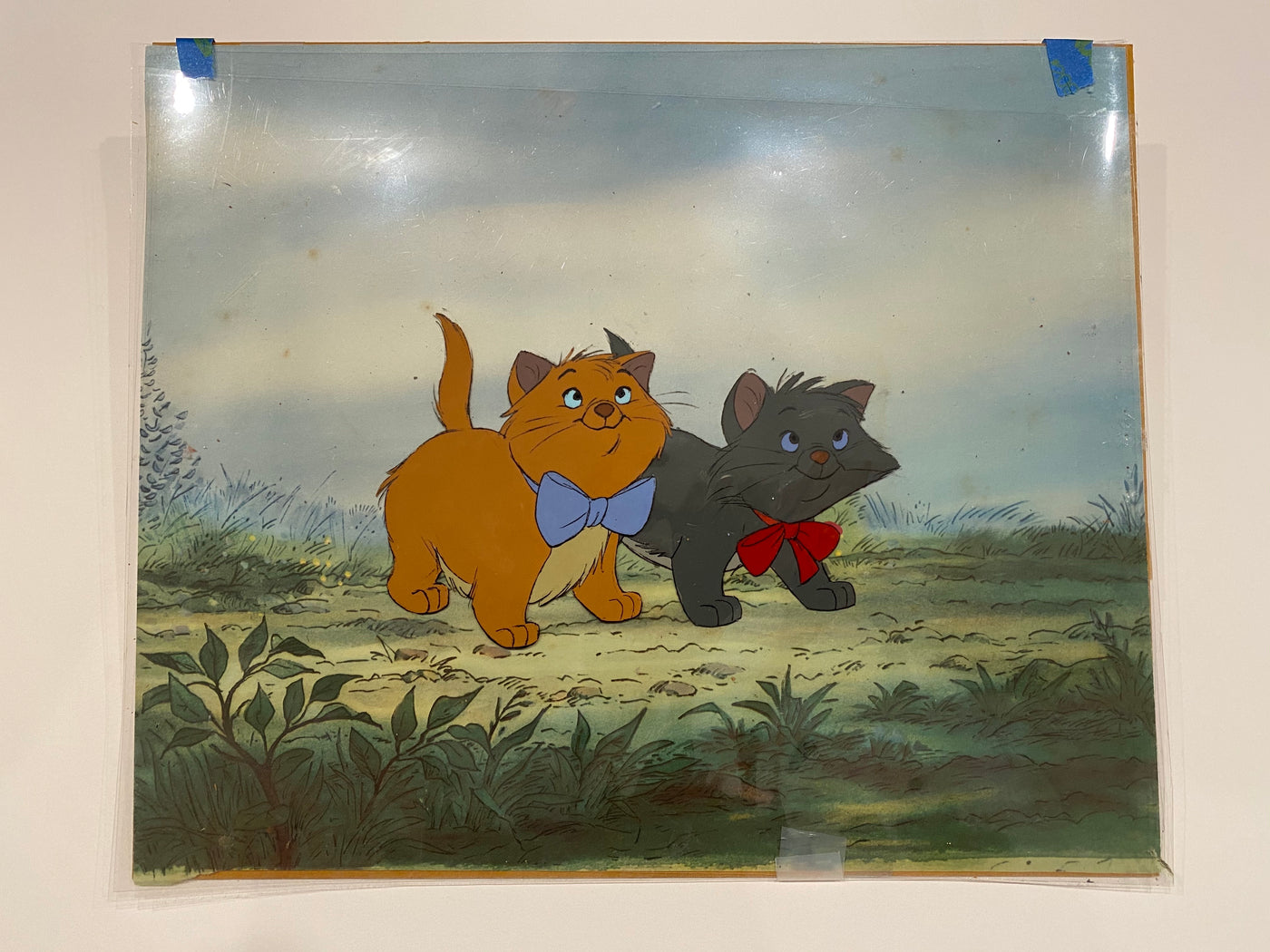 Original Walt Disney Production Cel from The Aristocats featuring Berlioz and Toulouse