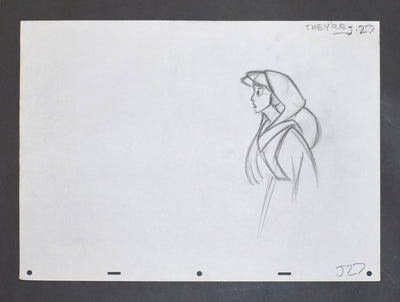 Original Walt Disney Production Drawing from Aladdin Featuring Jasmine