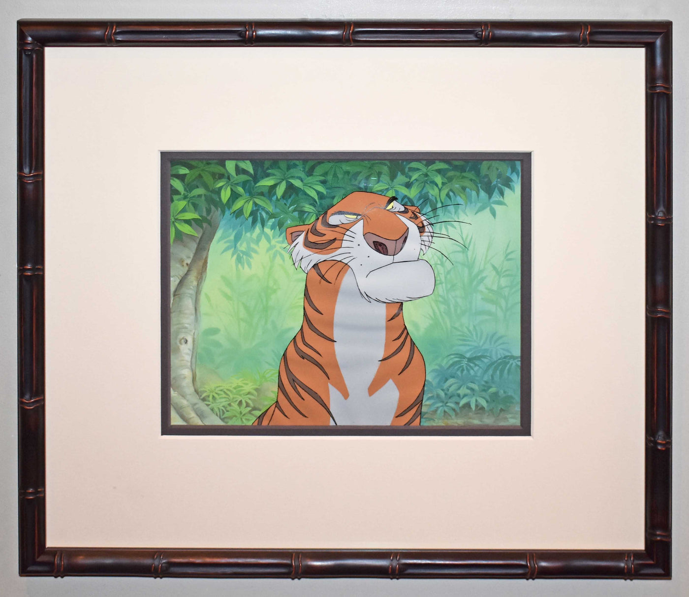 Original Walt Disney Production Cel on Color Copy Background from The Jungle Book featuring Shere Khan