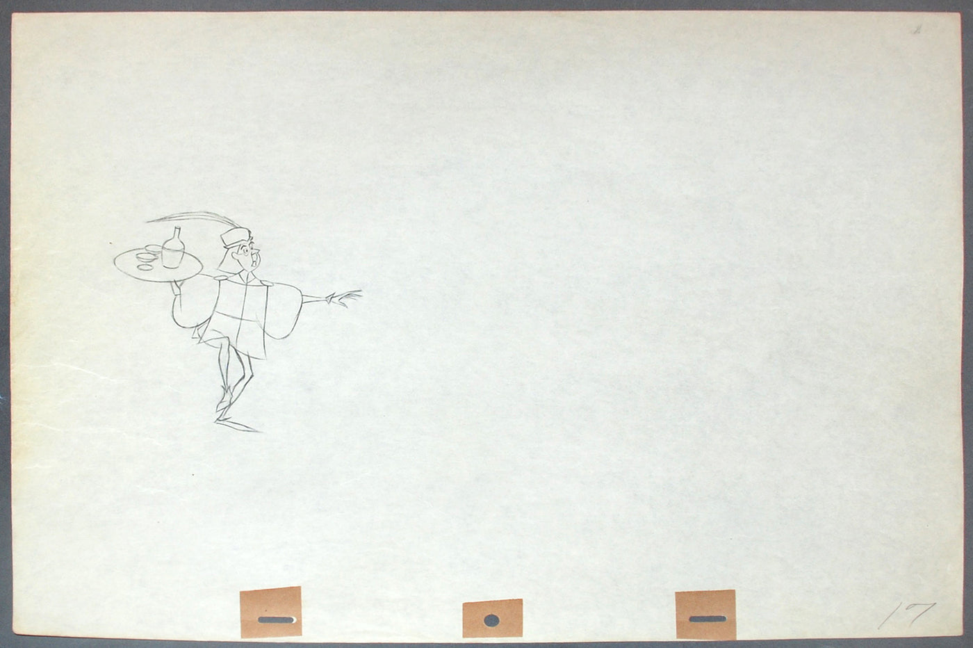 Original Walt Disney Production Drawing from Sleeping Beauty featuring the Lackey