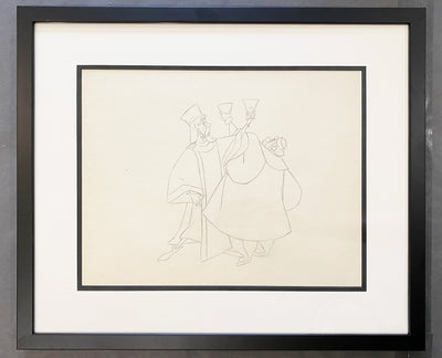 Walt Disney Production Drawing from Sleeping Beauty featuring King Stefan and King Hubert