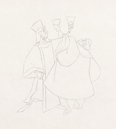 Walt Disney Production Drawing from Sleeping Beauty featuring King Stefan and King Hubert