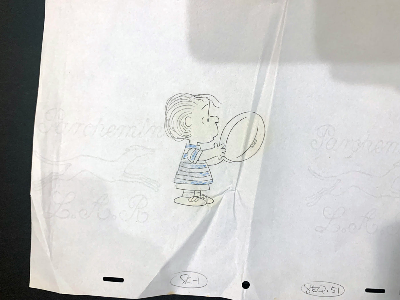 Original Peanuts Production Cel and Matching Production Drawing from T ...