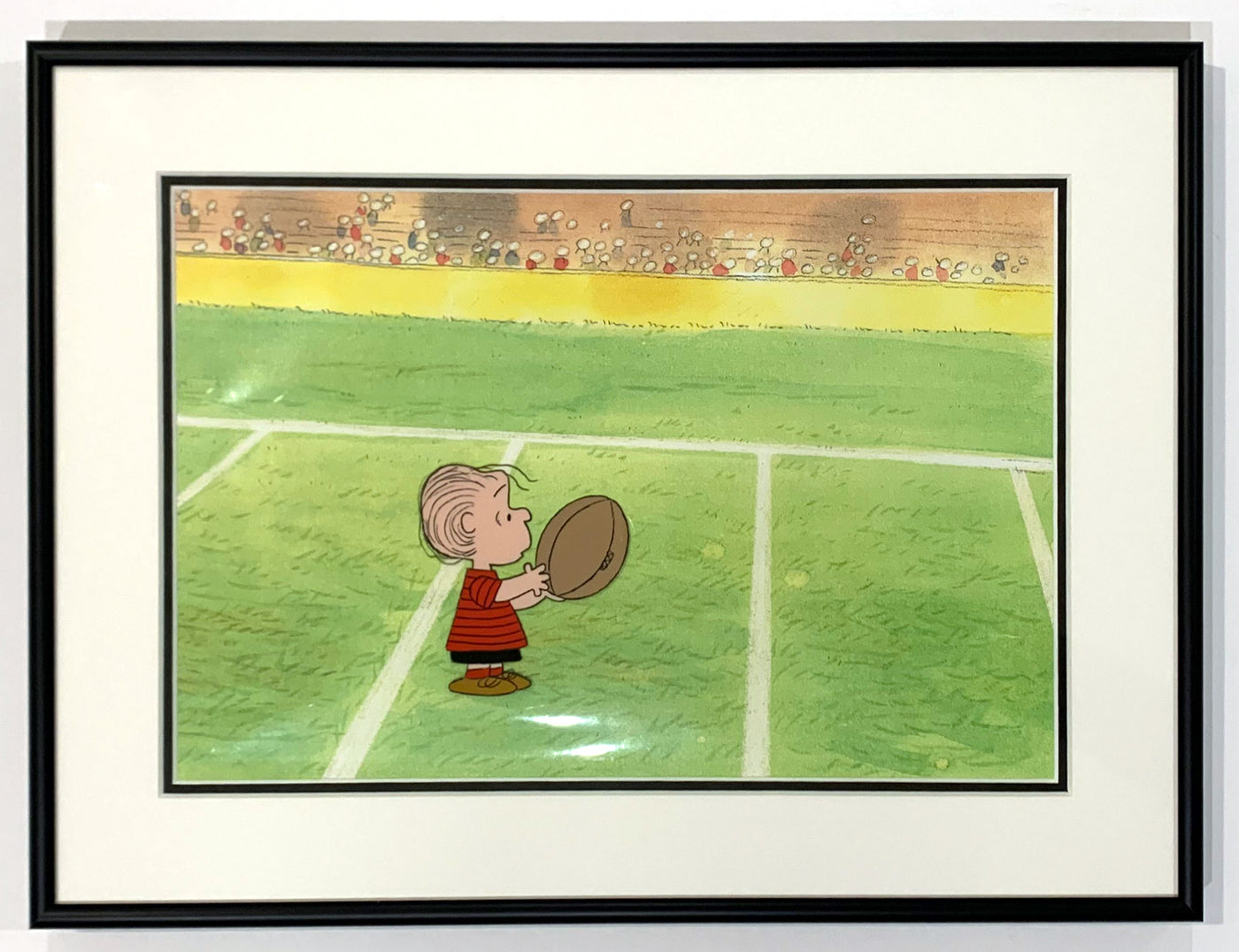 Original Peanuts Production Cel and Matching Production Drawing from The Charlie Brown and Snoopy Show featuring Linus