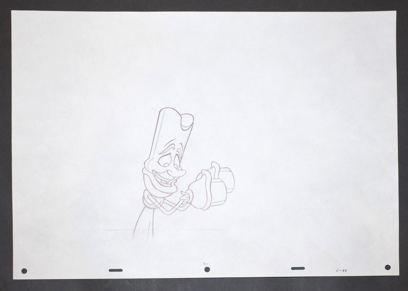 Original Walt Disney Production Drawing from Beauty and the Beast featuring Lumiere