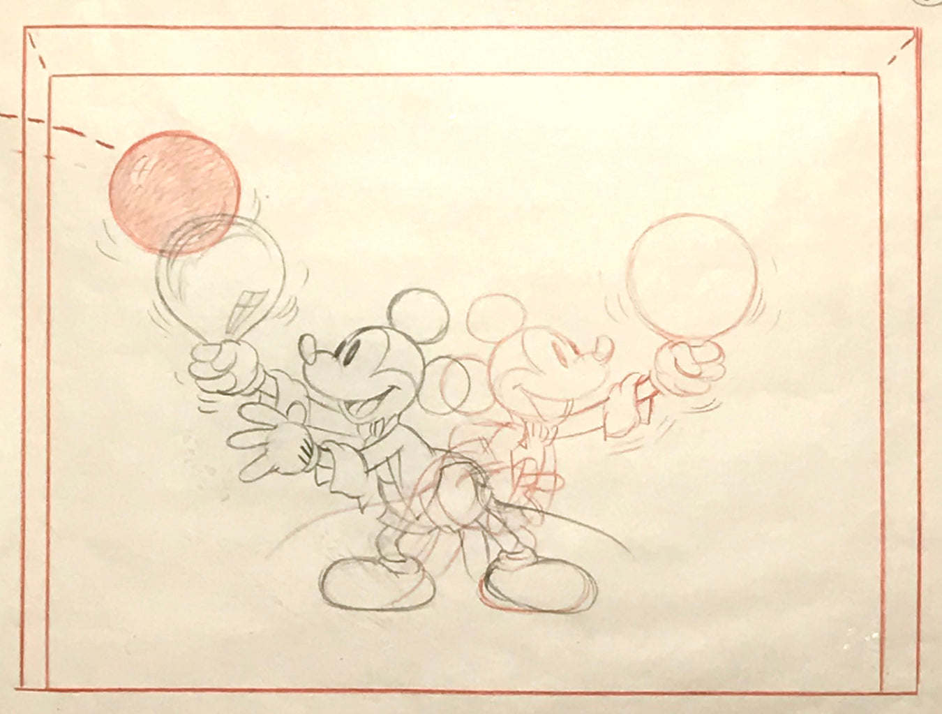 Original Walt Disney Storyboard Layout Drawing featuring Minnie Mouse