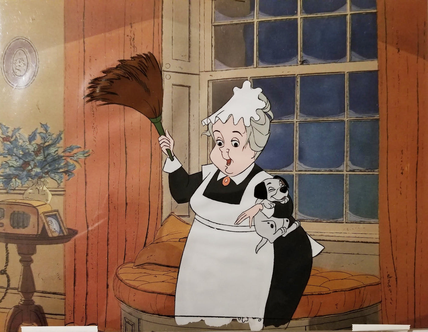 Original Walt Disney Production Cel from 101 Dalmatians featuring Nanny and Lucky