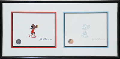 Warner Brother Limited Edition Cel 1/1 with Matching Production Drawing featuring Marvin the Martian