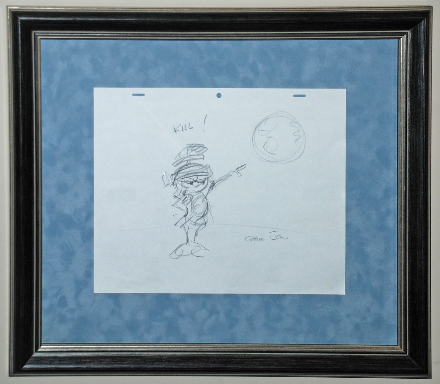 Original Warner Brothers Concept Drawing featuing Marvin the Martian
