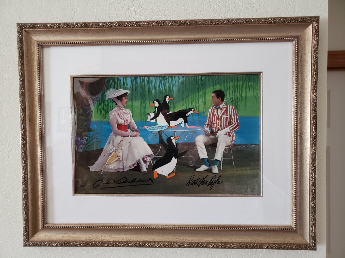 Walt Disney Mary Poppins Limited Edition Cel, Tea Time with Mary, Signed by Julie Andrews and Dick Van Dyke