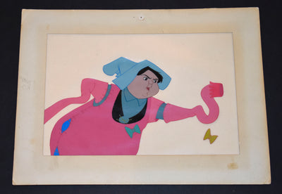 Walt Disney Art Corner Production Cel Set Up featuring Merryweather from Sleeping Beauty
