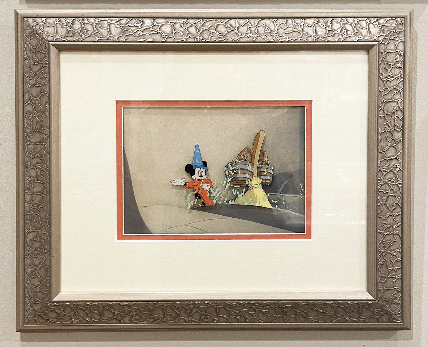 Original Walt Disney Production Cels on Courvoisier Background from Fantasia featuring Mickey Mouse as the Sorcerer's Apprentice