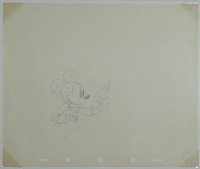 Original Walt Disney Production Drawing from The Worm Turns (1937) featuring Mickey Mouse