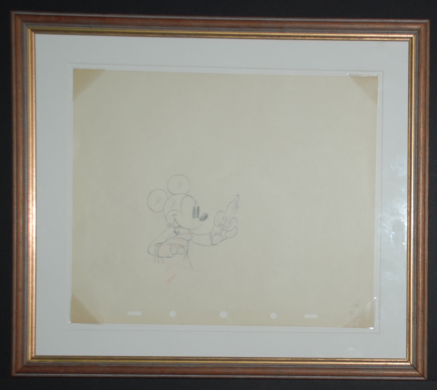 Original Walt Disney Production Drawing from The Worm Turns (1937) featuring Mickey Mouse