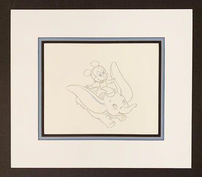 Original Walt Disney Production Drawing featuring Mickey Mouse and Dumbo