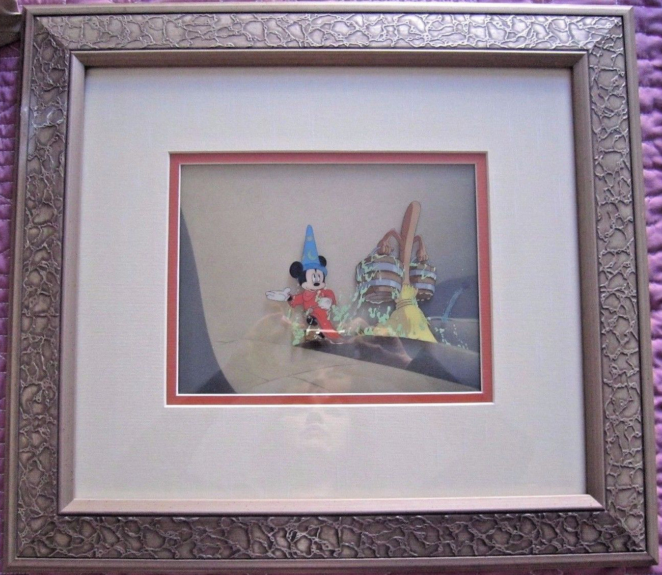 Original Walt Disney Production cel featuring the Mickey Mouse as the Sorcerer's Apprentice