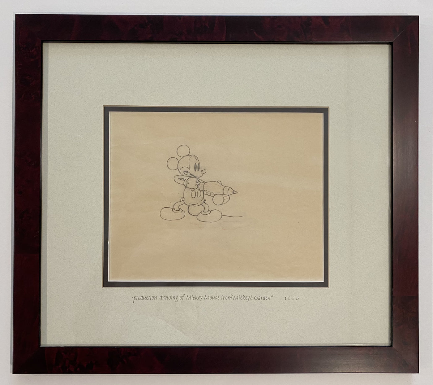 Original Walt Disney Production Drawing of Mickey Mouse from Mickey's Garden (1935)