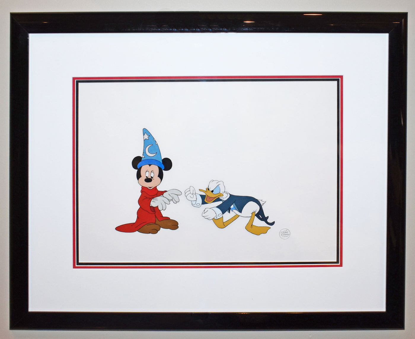 Original Walt Disney 1988 Academy Awards Production Cel featuring Donald Duck and Mickey Mouse