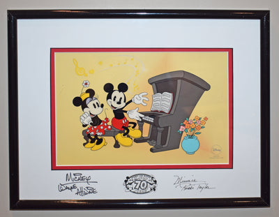 Original Walt Disney Sericel "Music to My Ears" featuring Mickey and Minnie Mouse Signed