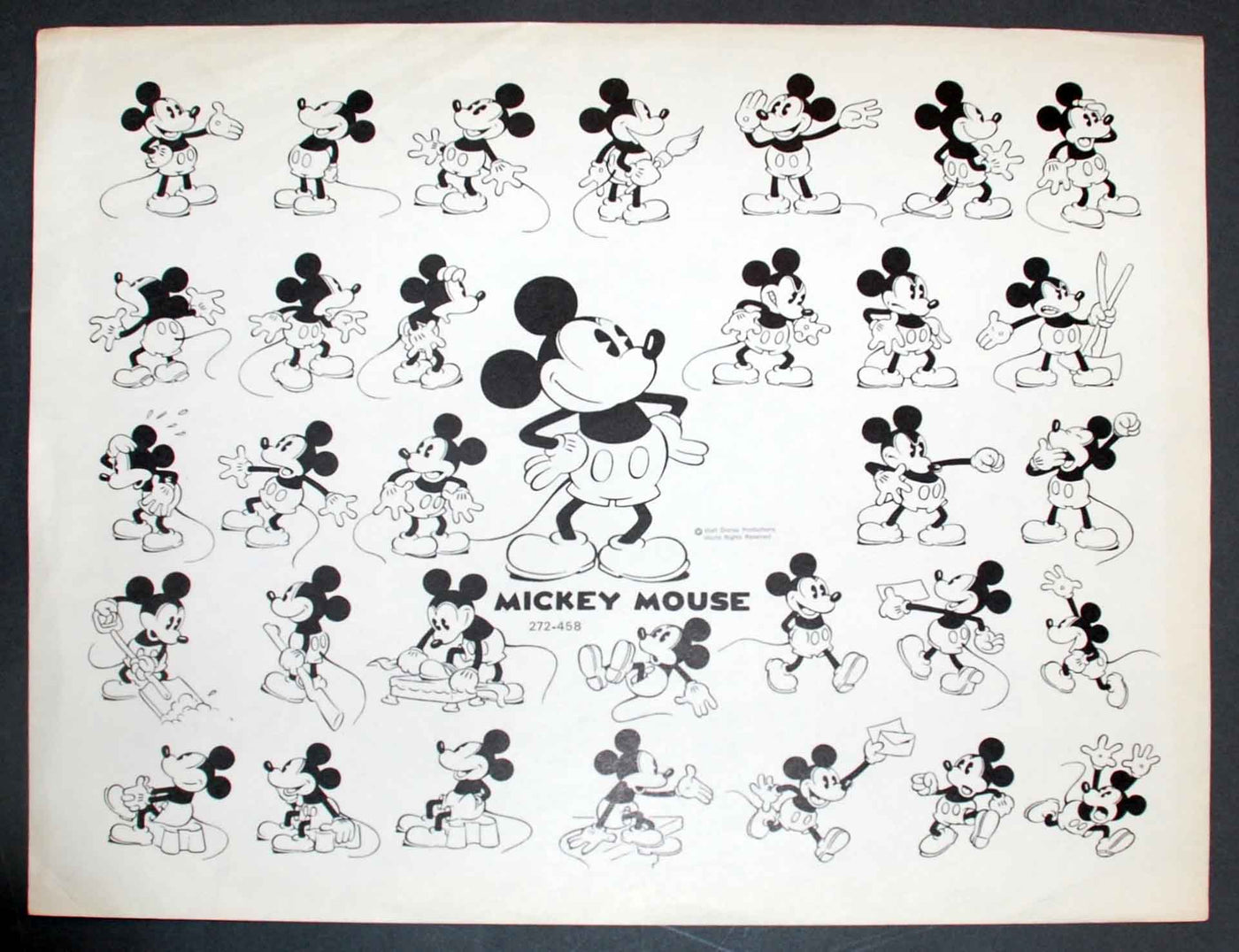 Original Walt Disney Model Sheet featuring Mickey Mouse ...