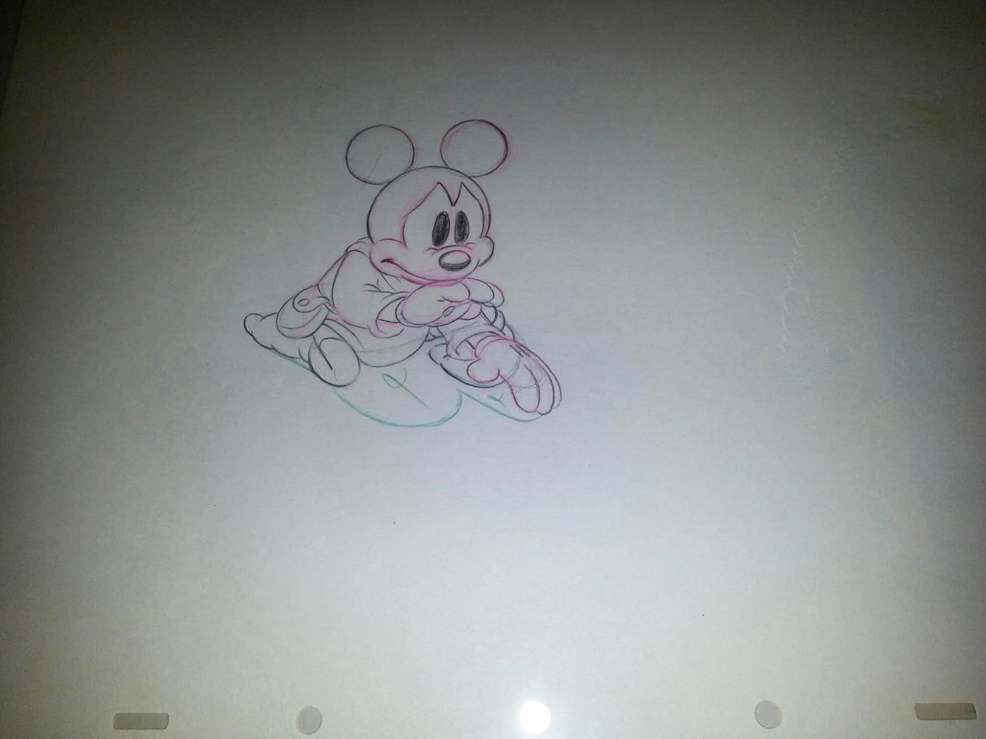 Original Walt Disney Production Drawing from Brave Little Tailor (1938) featuring Mickey Mouse