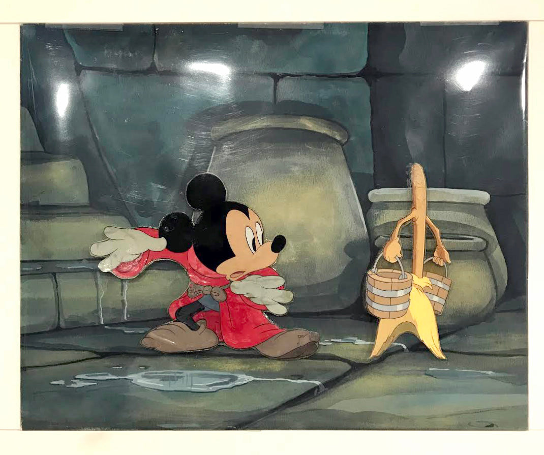 Original Walt Disney Production Cels from Fantasia featuring the Mickey Mouse as the Sorcerer's Apprentice