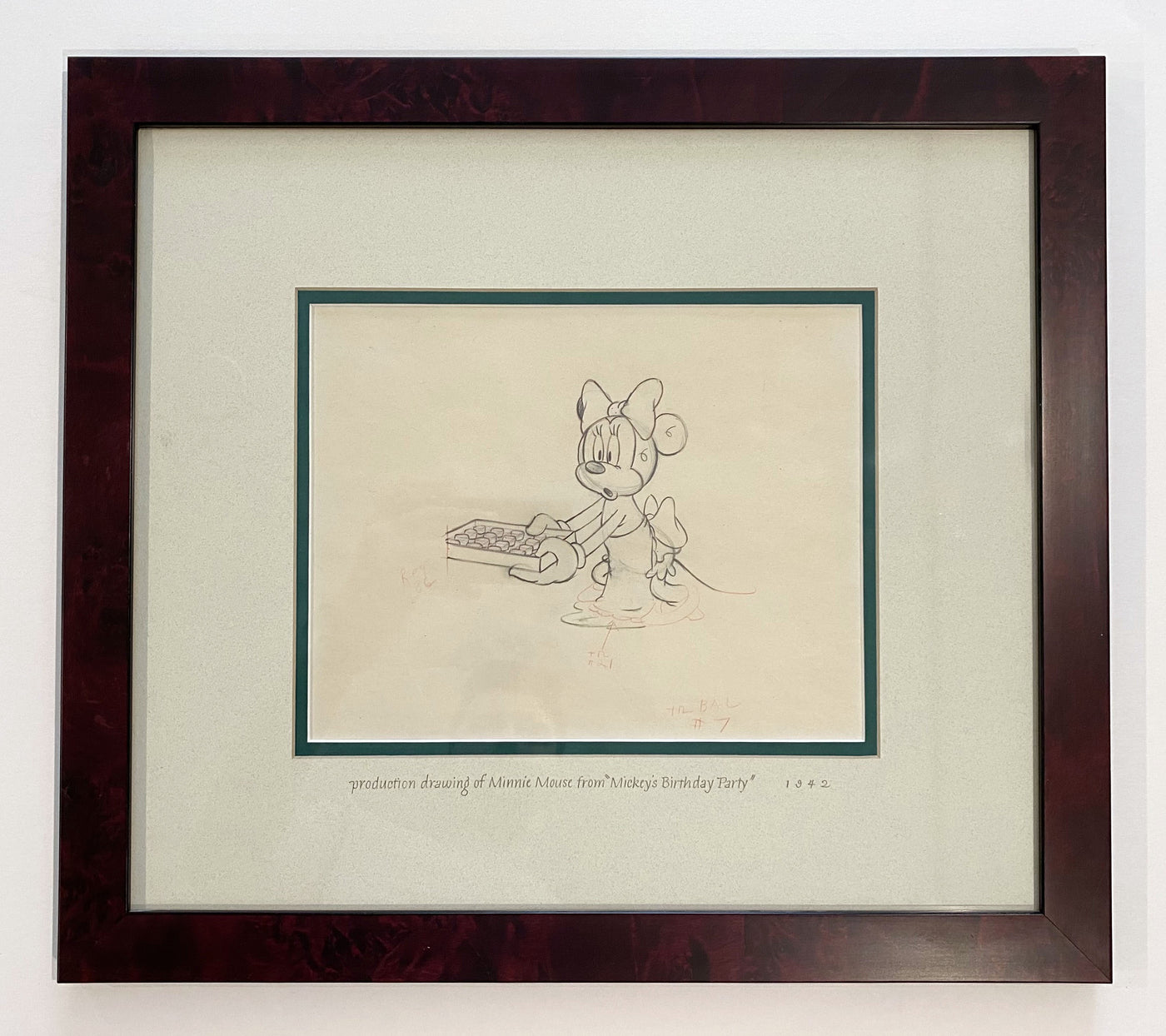 Original Walt Disney Production Drawing of Minnie Mouse from Mickey's Birthday Party (1942)