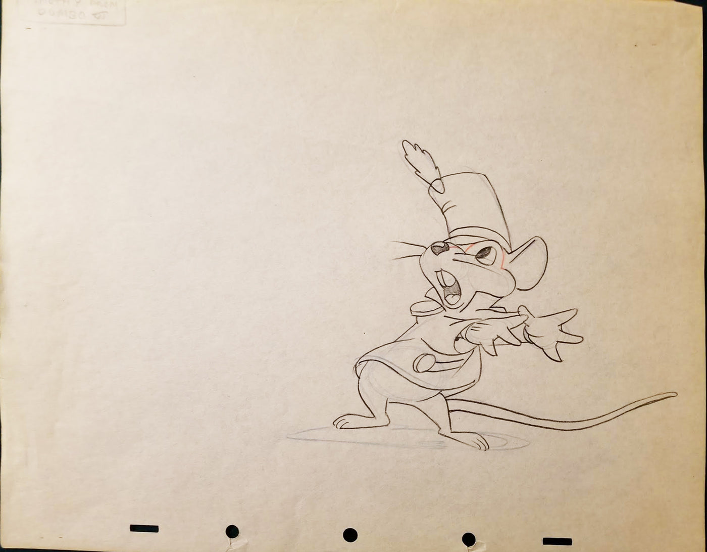 Original Production Drawing from Dumbo featuring Timothy Q. Mouse