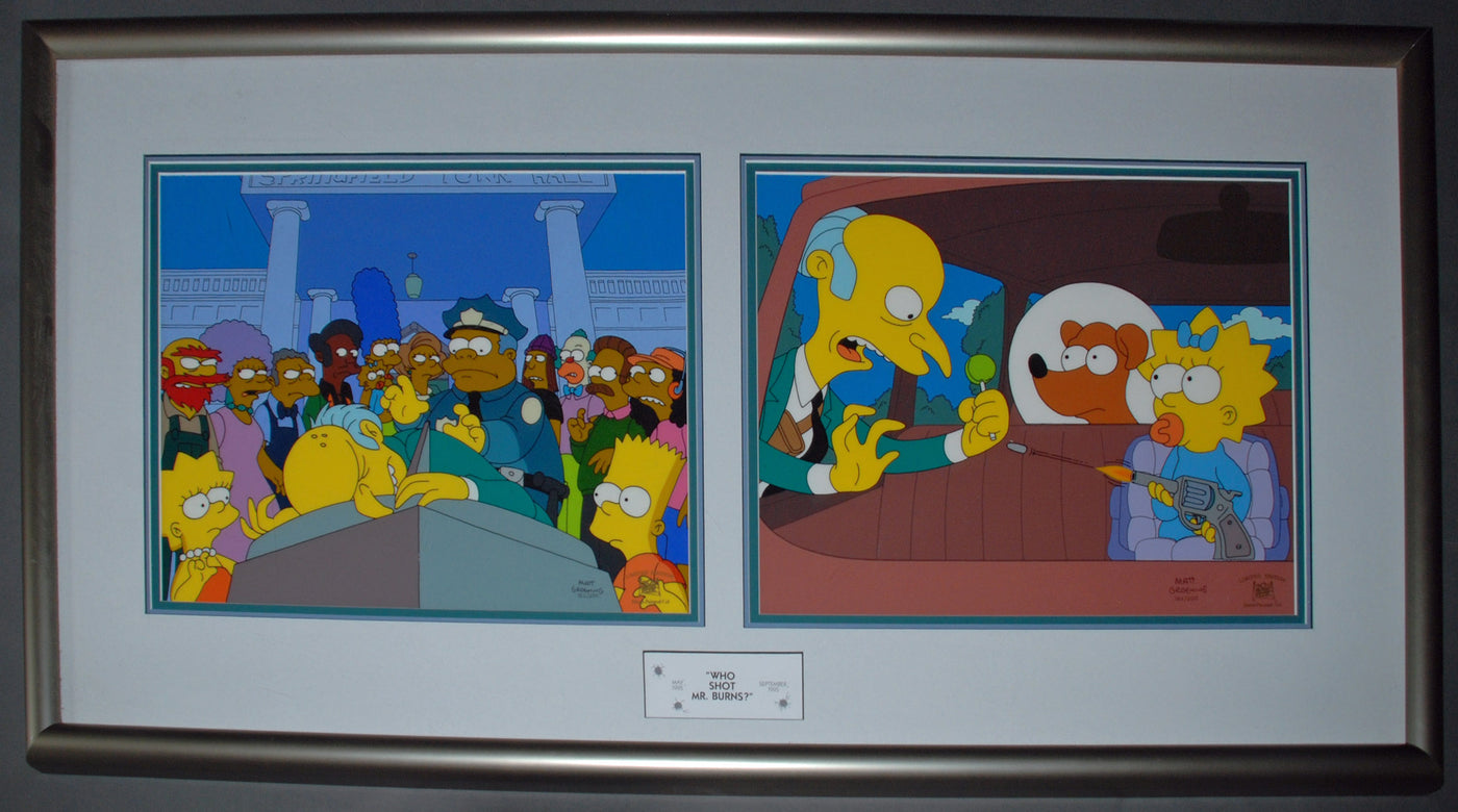 Original Simpsons Limited Edition Cel Set , "Who Shot Mr. Burns?"