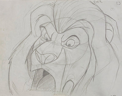 Original Walt Disney Production Drawing from The Lion King featuring Mufasa