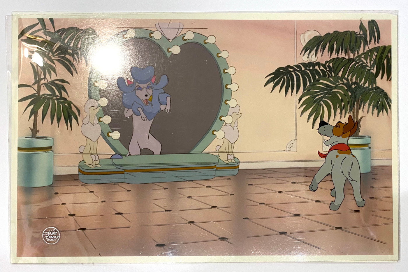 Original Walt Disney Production Cel from Oliver & Company featuring Georgette and Dodger