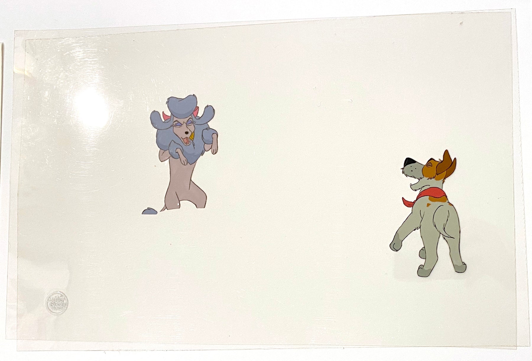 Original Walt Disney Production Cel From Oliver And Company Featuring Georgette And Dodger 1988 