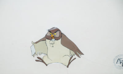 Original Walt Disney Production Cel from The Many Adventures of Winnie the Pooh featuring Owl