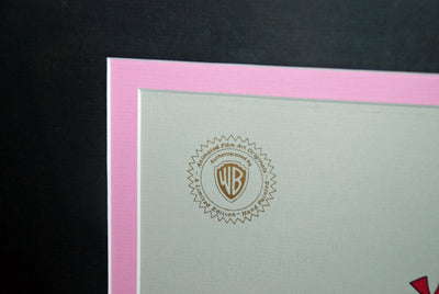 Original Warner Brothers Pink Panther Limited Edition Cel, Wet Cement, Signed by Friz Freleng
