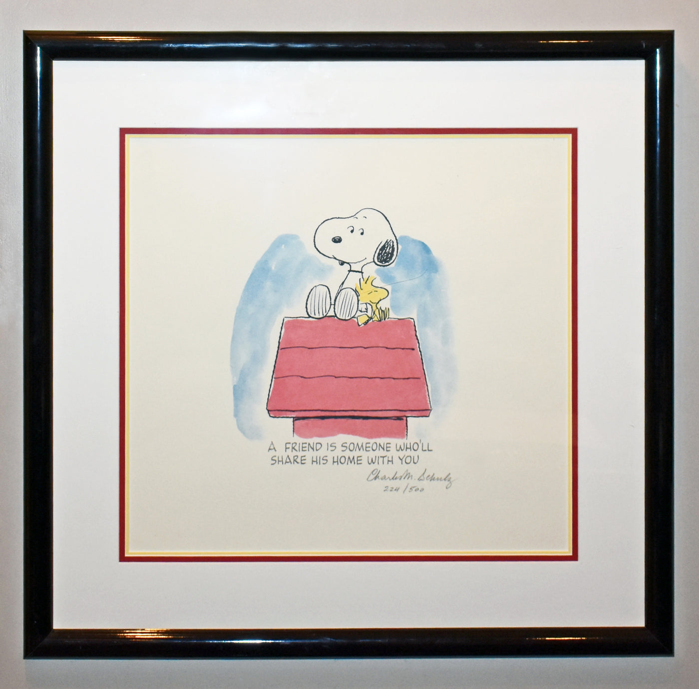 Peanuts Animation Art Limited Edition Lithograph "Sharing is..."