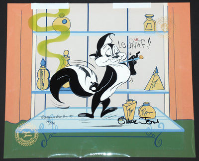 Warner Brothers Limited Edition Cel, Pepe Le Pew -- For Scent-imental Reasons, Signed by Chuck Jones