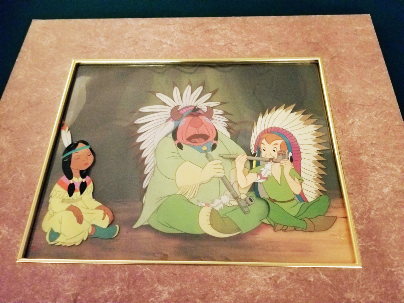 Original Walt Disney Production Cel featuring Tiger Lily, Great Big Little Panther, and Peter Pan