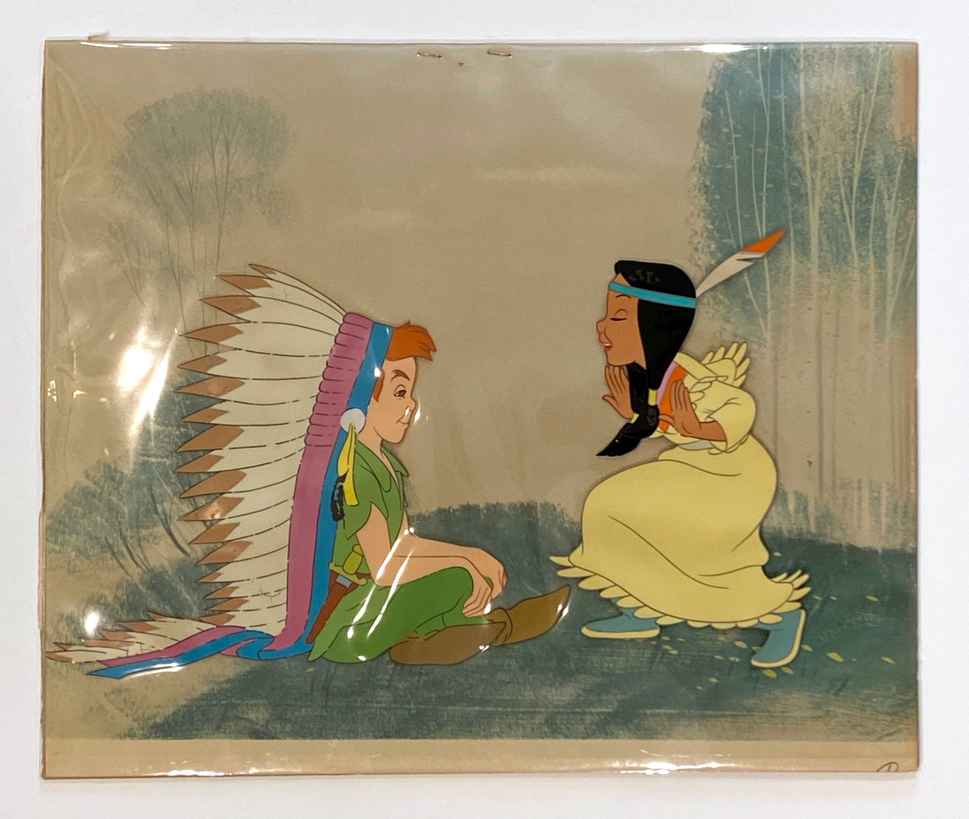 tiger lily original peter pan Original Walt Disney Art Corner Production Cel from Peter Pan featurin – animationsensations.com