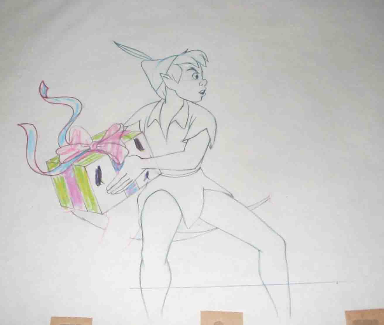 Original Walt Disney Production Drawing from Peter Pan featuring Peter Pan