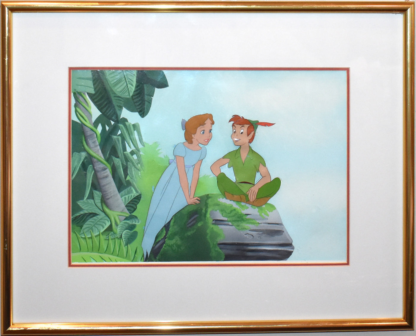 Original Walt Disney Production Cel featuring Peter Pan and Wendy
