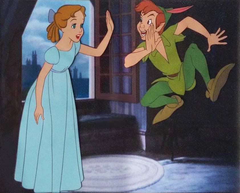 Original Walt Disney Production Cel featuring Peter Pan and Wendy
