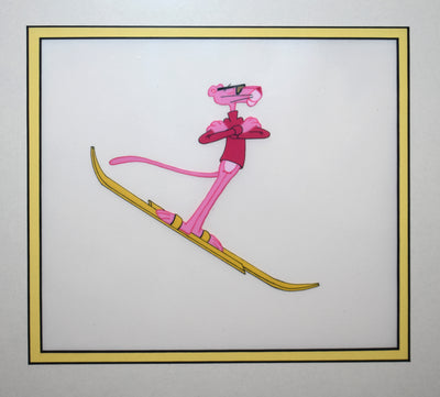 Three Original Pink Panther Production Cels with Matching Production Drawing, Signed by Friz Freleng
