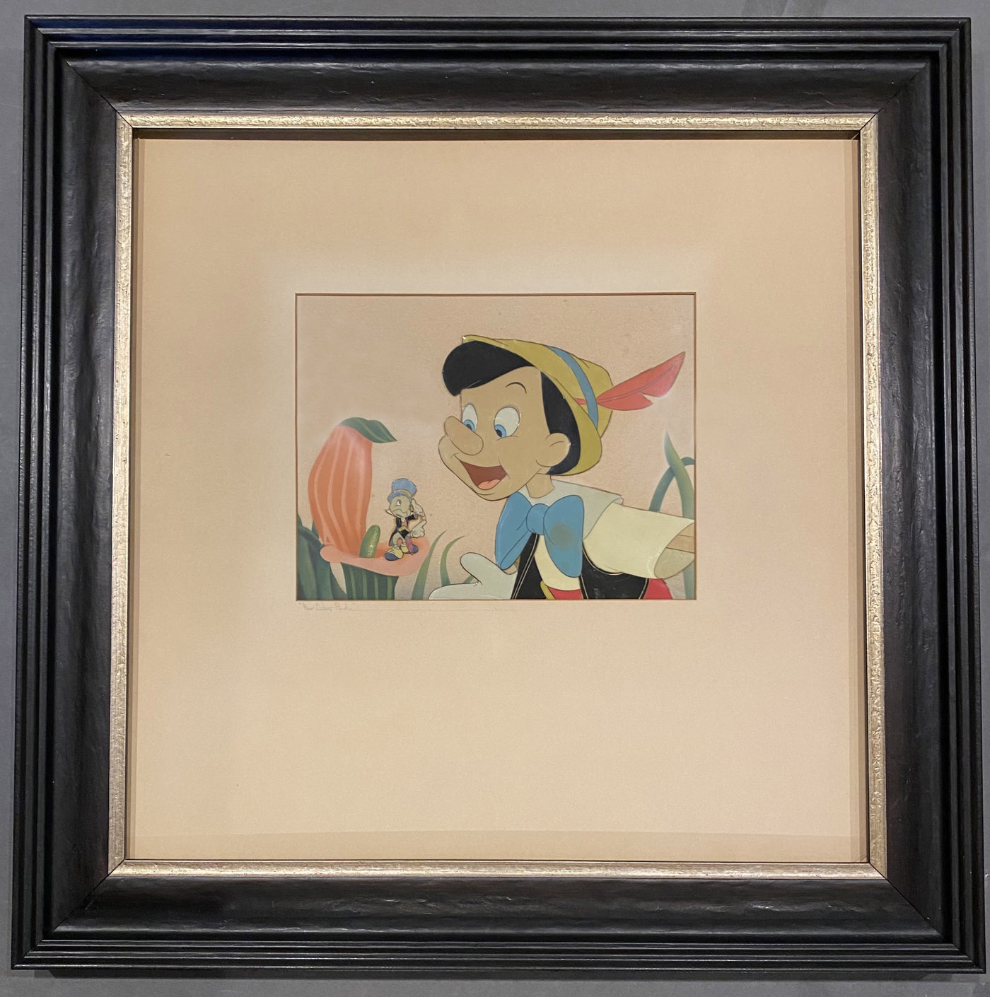 Original Walt Disney Production Cel on a Courvoisier Background from Pinocchio (1940)